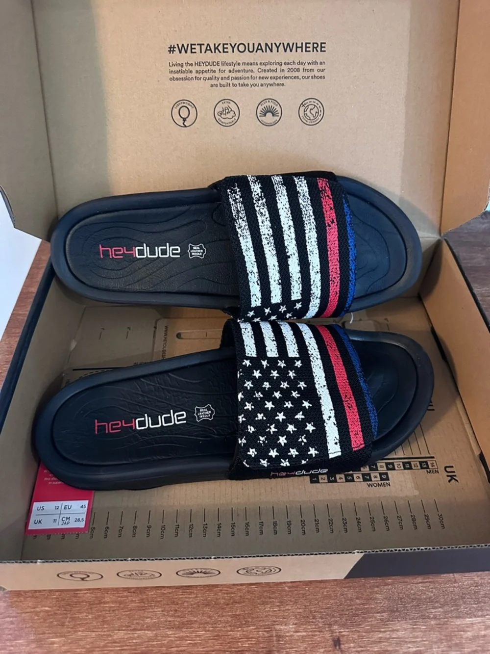 Hey Dude Phoenix Sox Unite Flag Slides - Picture 6 of 7